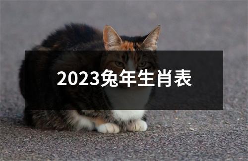2023兔年生肖表
