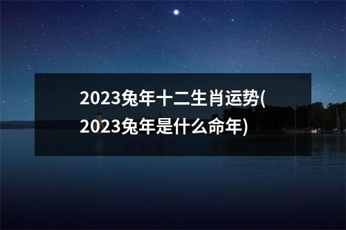 2023兔年十二生肖运势(2023兔年是什么命年)